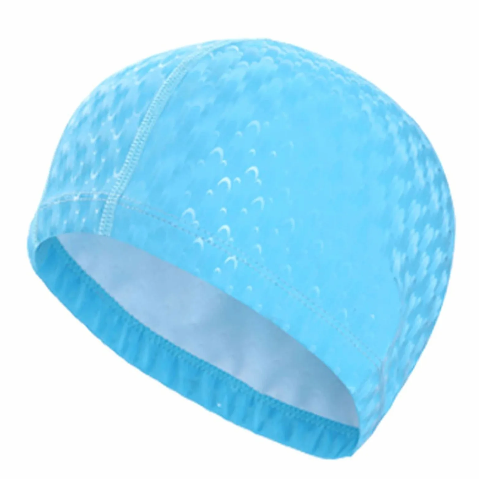 Nylonowy Czepek Pływacki, Czepek pływacki z PVC dla dorosłych mężczyzn i kobiet unisex wielokolorowy ochrona słuchu antypoślizgowy 25x17,5 cm(Sky Blue)
