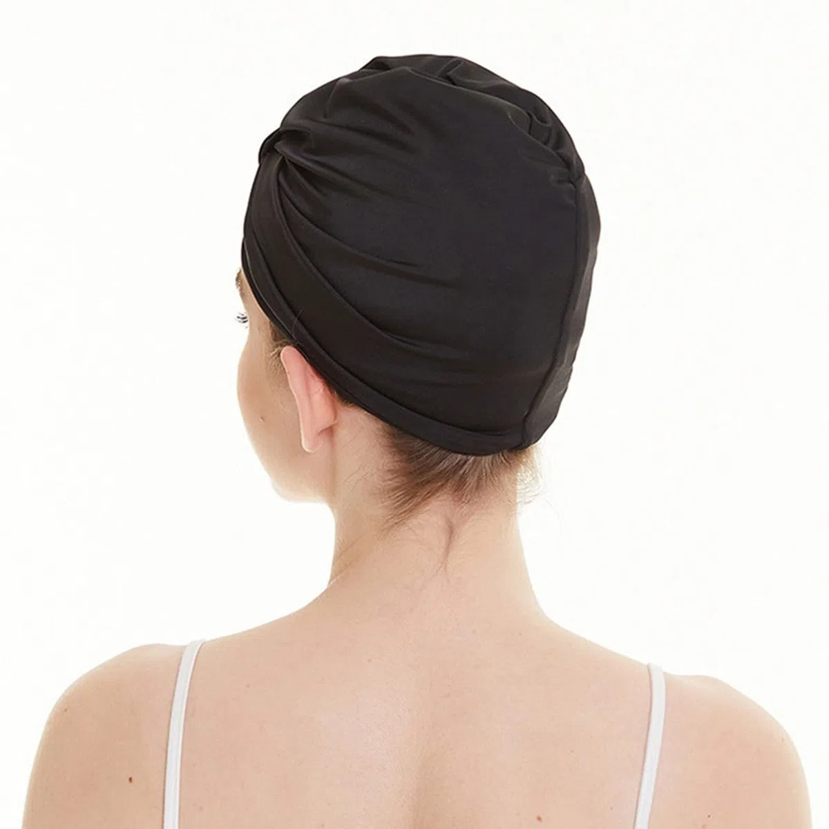 Nylonowy Czepek Pływacki, Czepek pływacki damski z długimi włosami, dwuwarstwowy, elastyczny, nylonowy, o wysokiej elastyczności, wielokolorowy(Navy Blue)