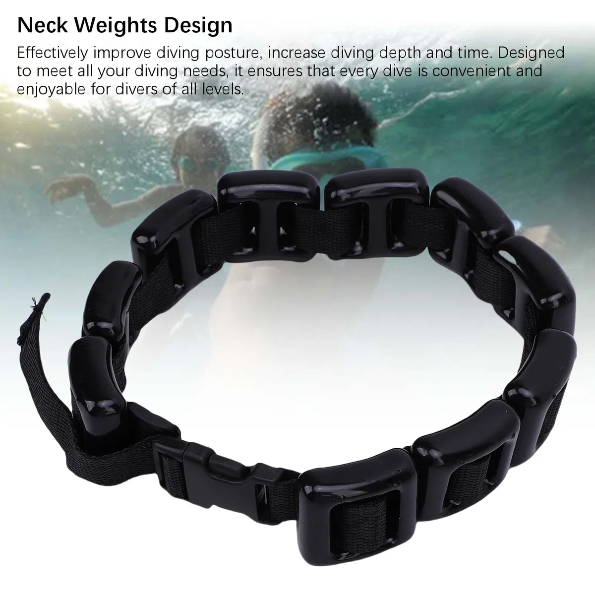 Pas do Ciężarków Nurkowych z 10 Regulowanymi Blokami 150 G do Freedivingu, Nylonowy Pasek z żelazną klamrą Utrzymywania Pod wodą Równowagi i Treningu Prawidłowej Postawy