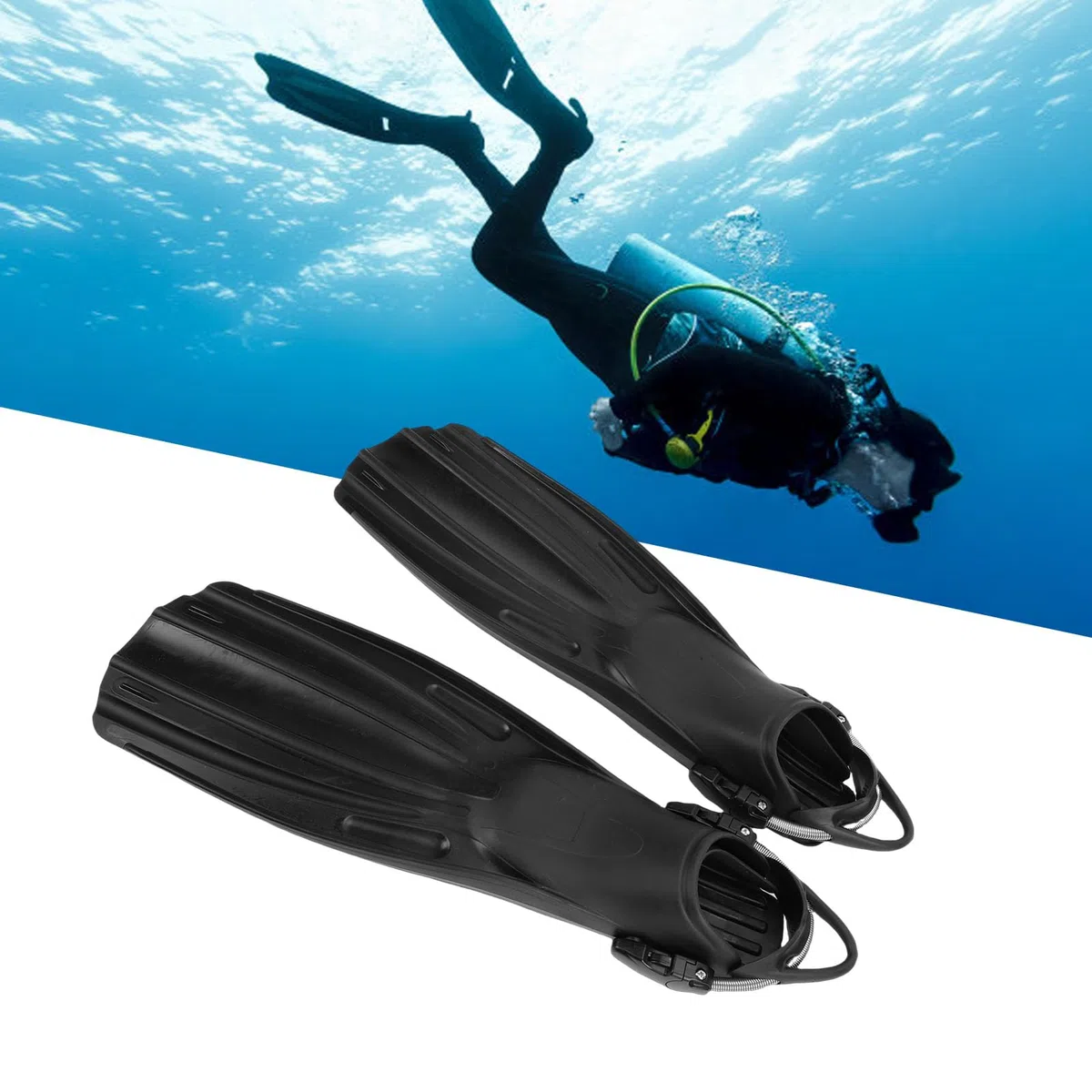 Płetwy Nurkowe Premium TPR, Regulowana Klamra, Zwiększona zwrotność, Wyjątkowy Komfort Pływania i Snorkelingu