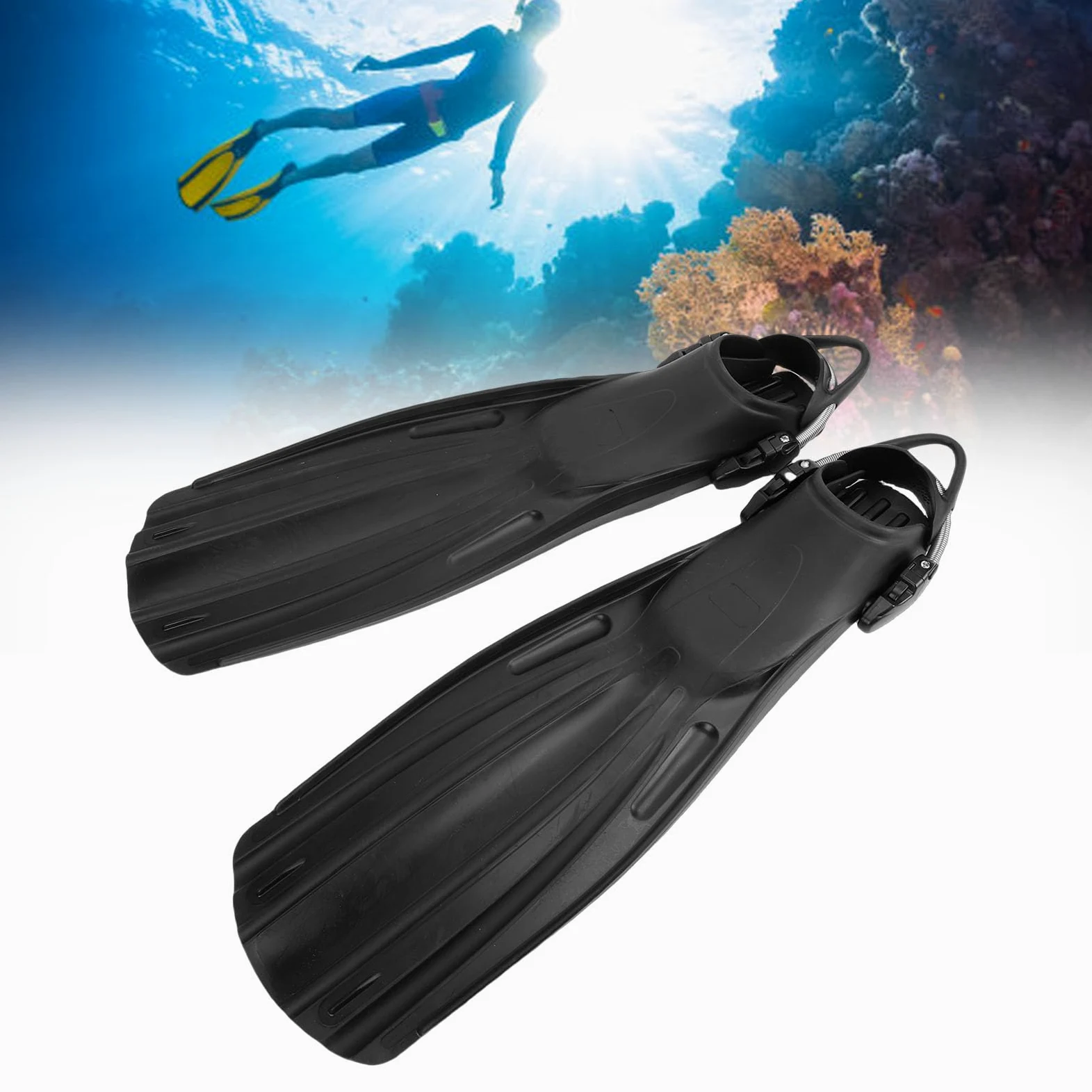 Płetwy Nurkowe Premium TPR, Regulowana Klamra, Zwiększona zwrotność, Wyjątkowy Komfort Pływania i Snorkelingu